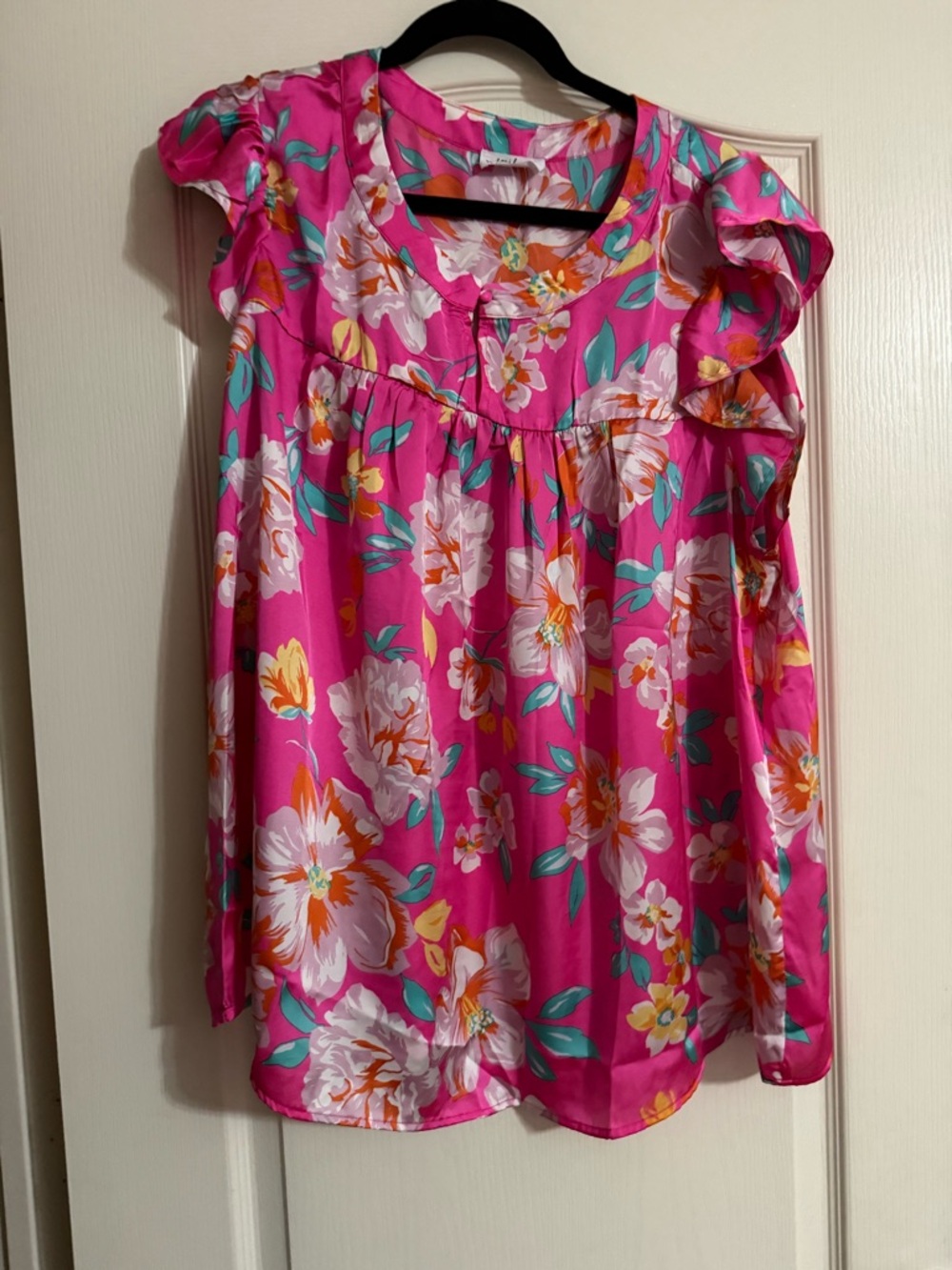 Women's Emily Wonder Pink Floral Short-Sleeve Blouse - 2X